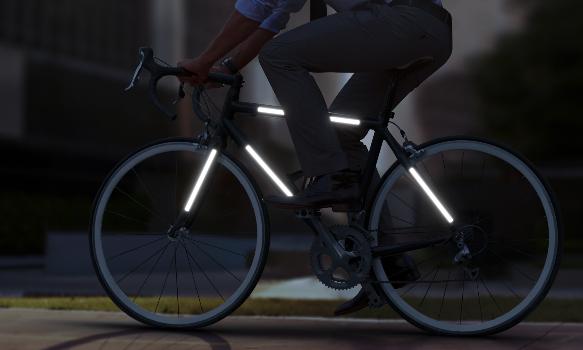 Autocollants réfléchissants fluorescents pour vélo et vtt, réflecteur de  bicyclette, avertissement de sécurité pour la nuit